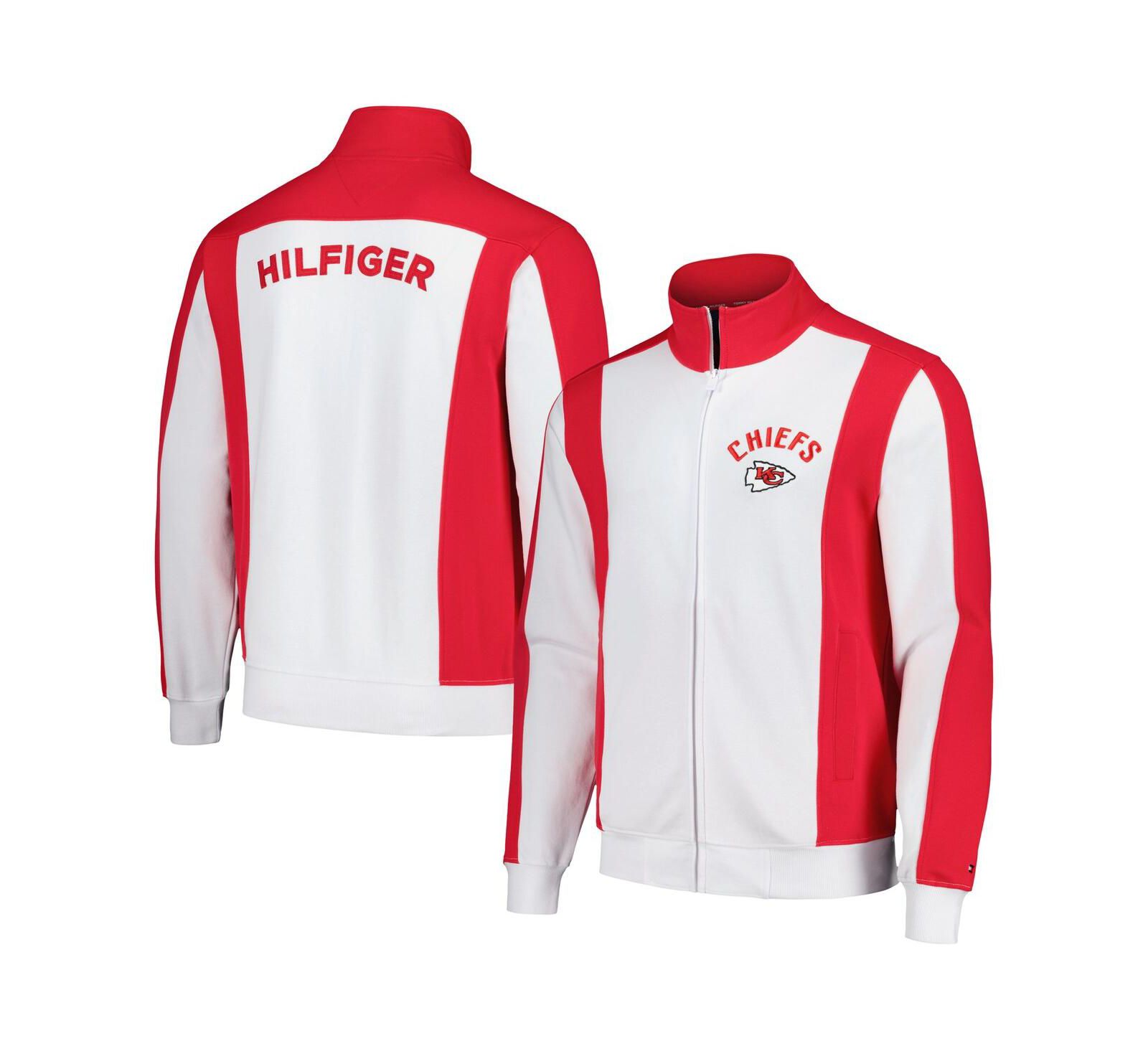 Tommy Hilfiger Men's White/Red Kansas City Chiefs Nolan Full-Zip Track Jacket