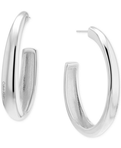 Calvin Klein Medium Modern Purity C-Hoop Earrings, 1.97"