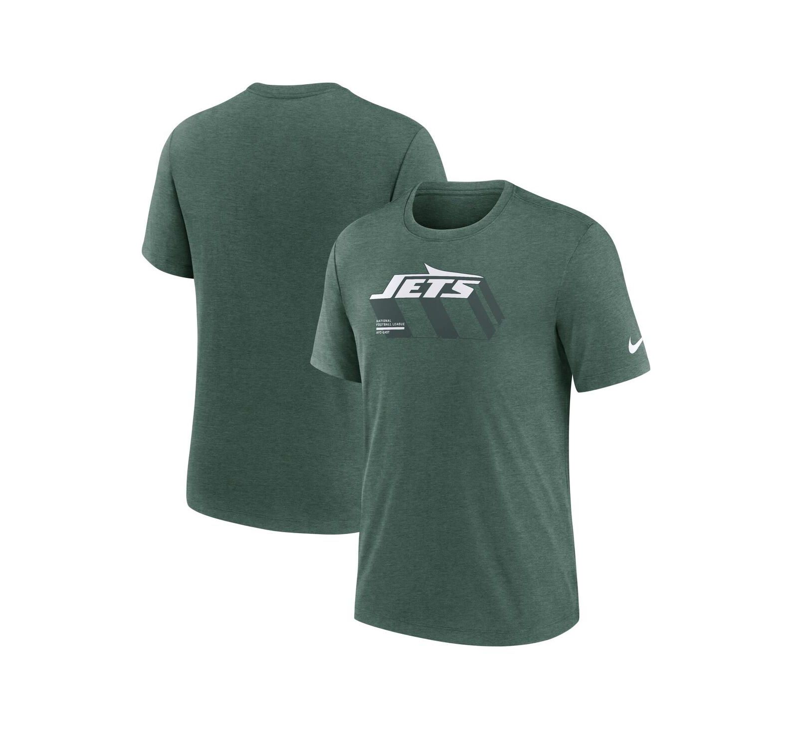 Nike Men's Heather Green New York Jets Long Pass Tri-Blend T-Shirt