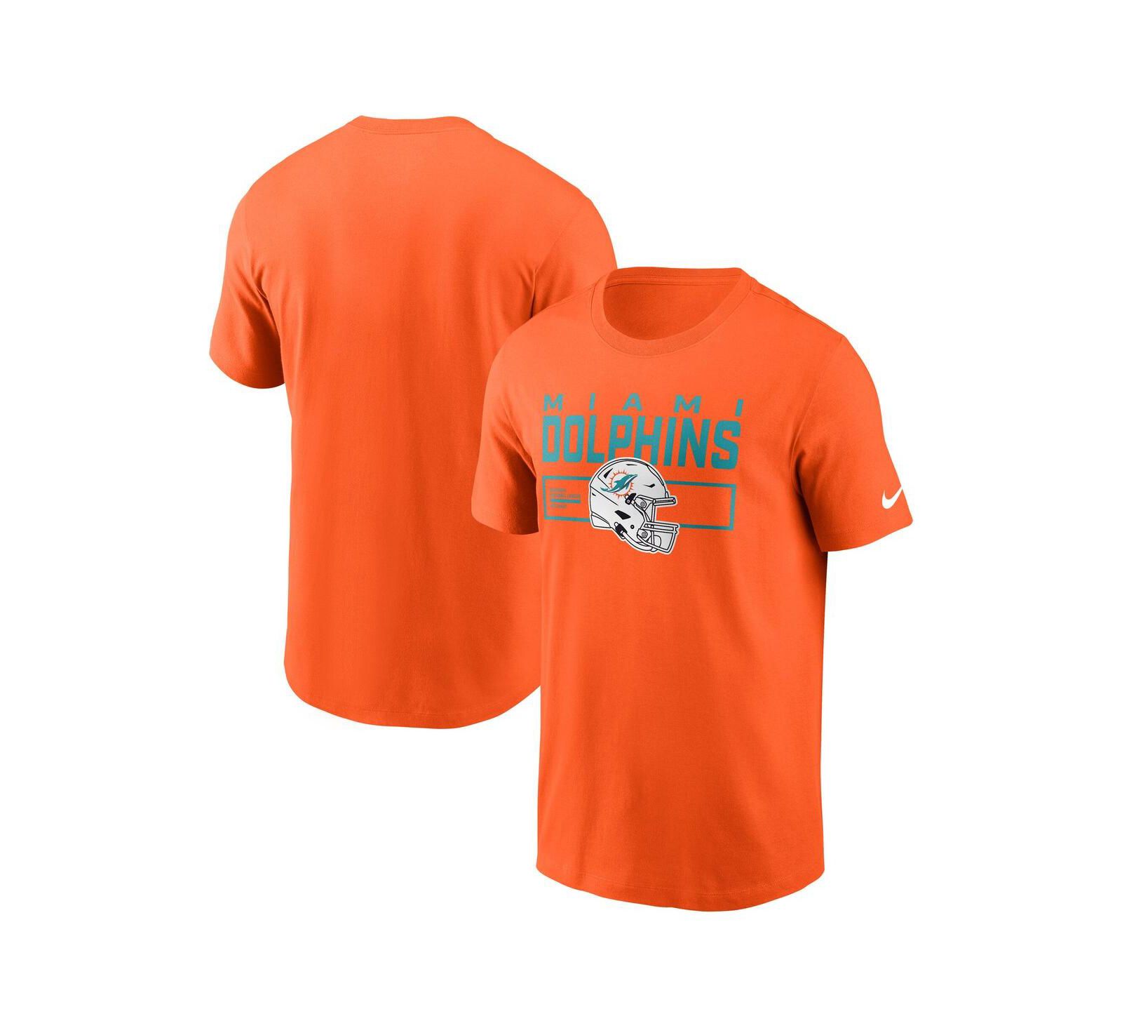 Nike Men's Orange Miami Dolphins Primetime Helmet Essential T-Shirt