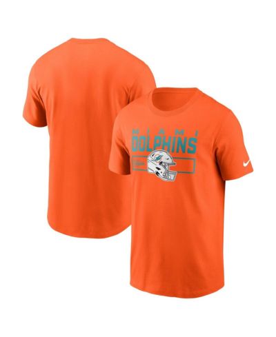Nike Men's Orange Miami Dolphins Primetime Helmet Essential T-Shirt