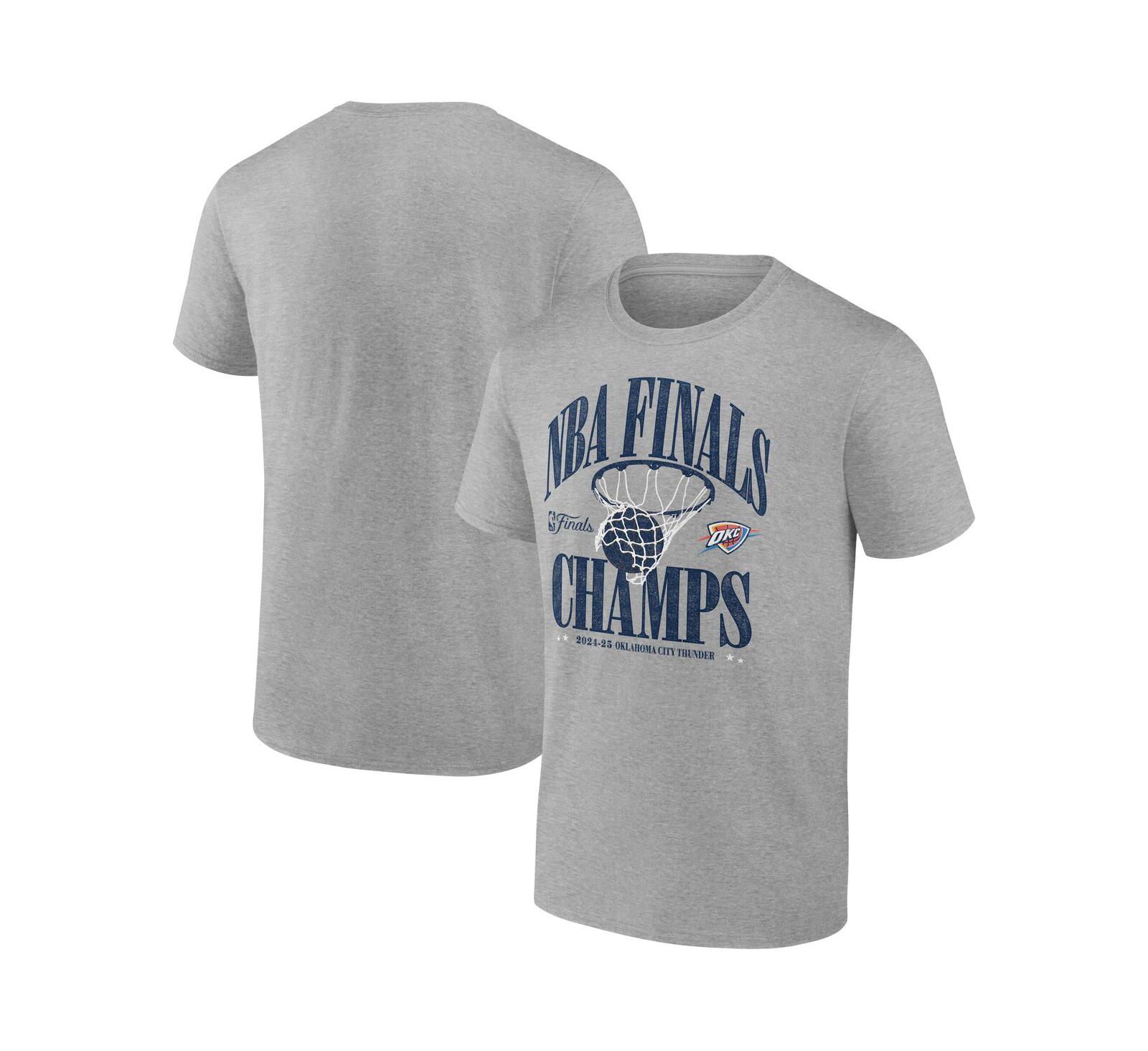 Мужская футболка Fanatics Oklahoma City Thunder 2025 NBA Finals Champions Fade Away Retro Steel