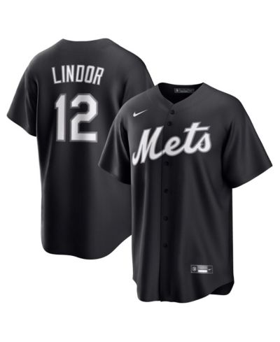 Мужская джерси Nike Francisco Lindor New York Mets Lights Out Replica Black