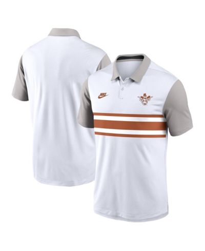 Nike Men's White/Gray Texas Longhorns Athletic Prep Legacy Logo Vapor Performance Polo Shirt