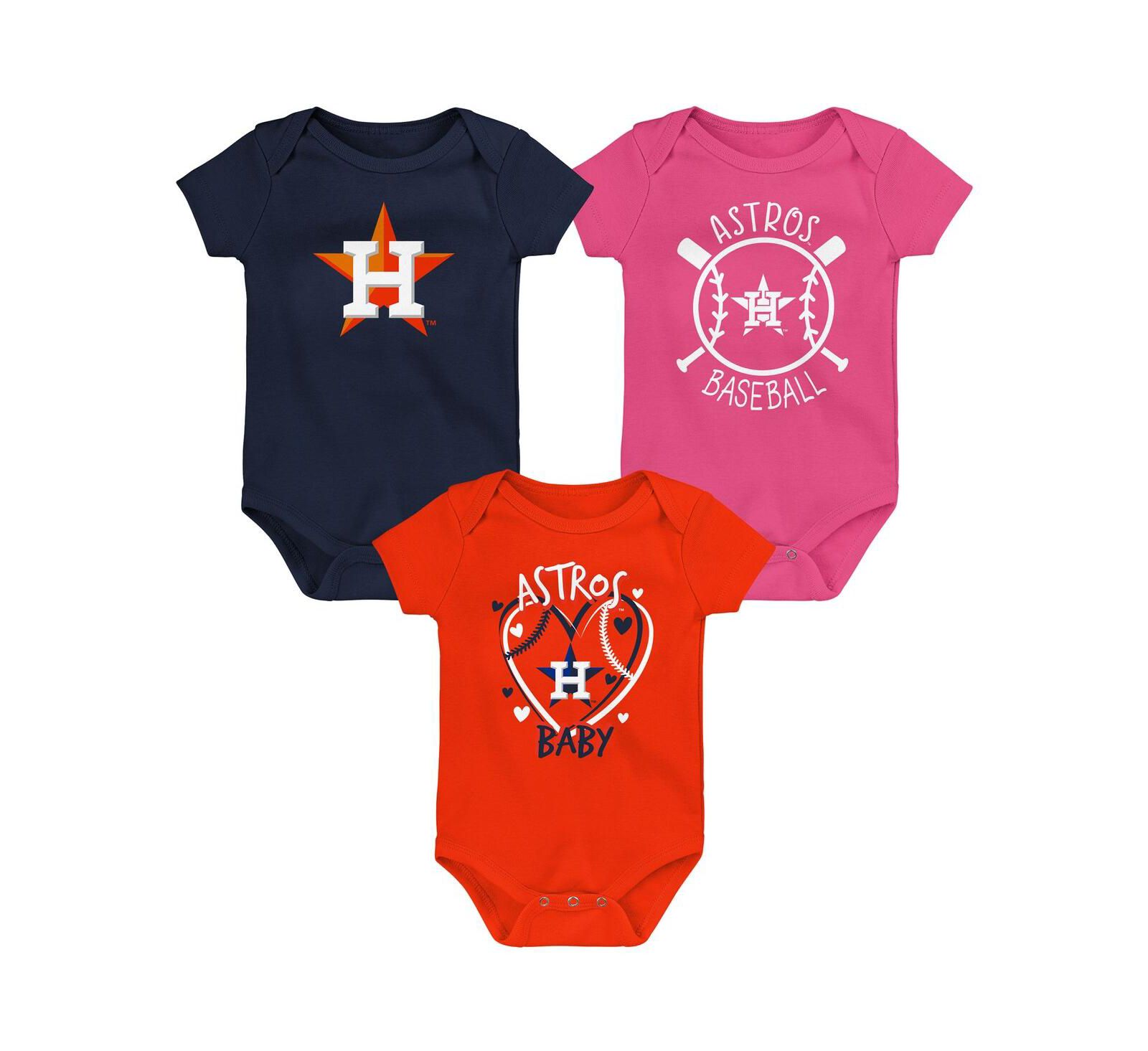 Комплект боди Outerstuff Houston Astros 3-Piece для младенцев