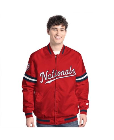Мужская куртка Starter Red Washington Nationals Scout Full-Snap Varsity