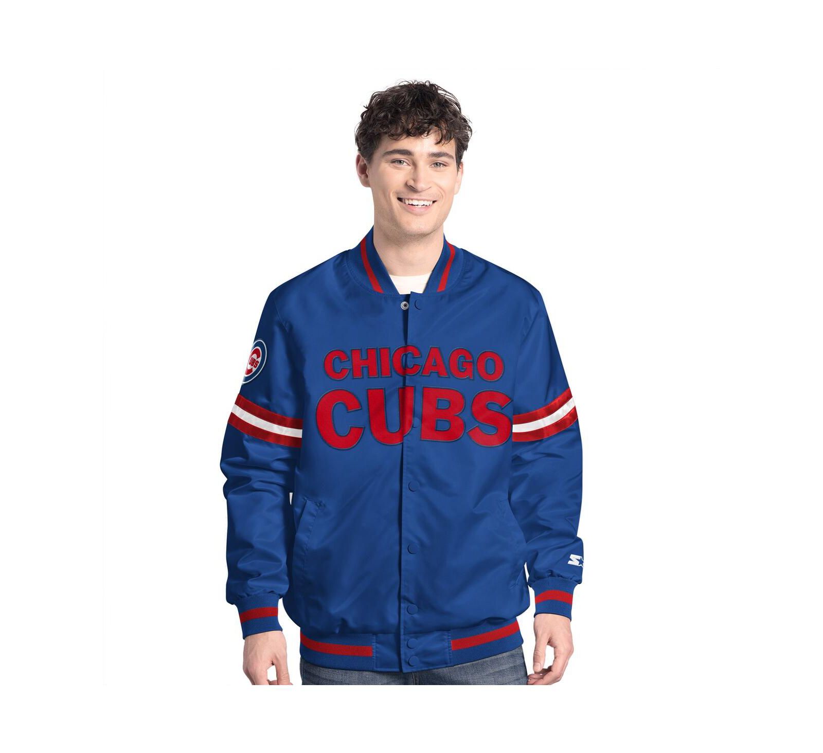 Starter Мужская университетская куртка Chicago Cubs Scout Full-Snap Varsity, Royal