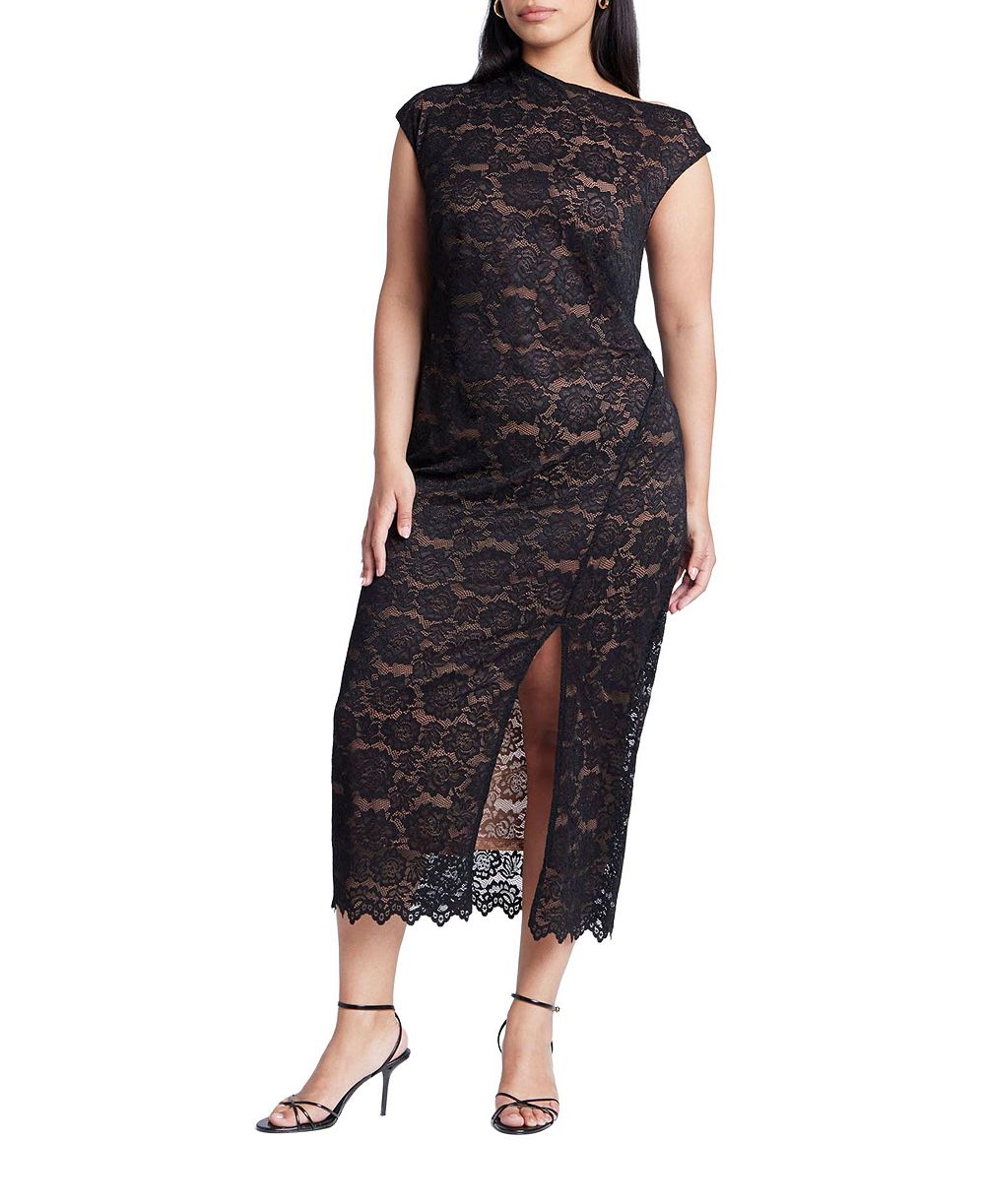 ELOQUII Женское макси-платье Plus Size с драпировкой на шее