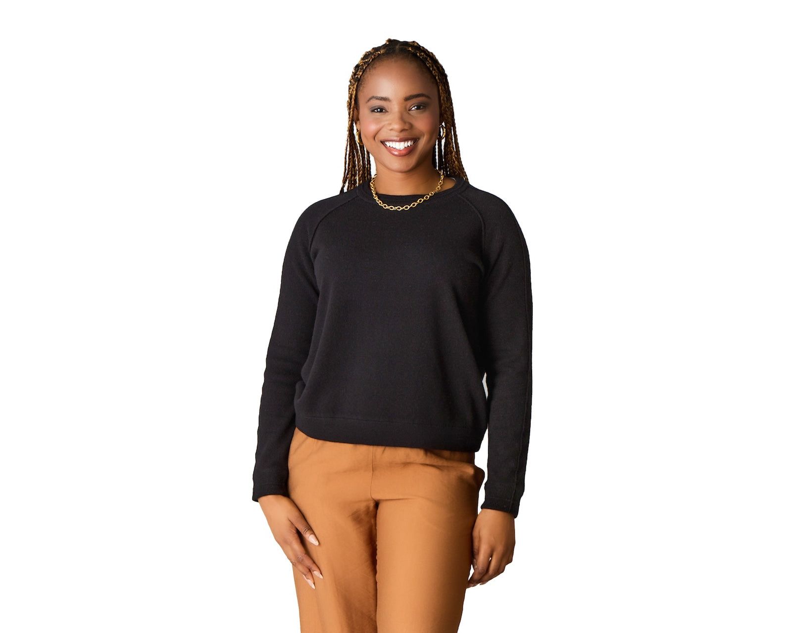 LuxLined Женский джемпер из шерсти мериносового типа Crewneck с мягкой подкладкой
