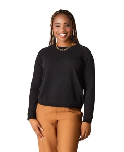 LuxLined Женский джемпер из шерсти мериносового типа Crewneck с мягкой подкладкой