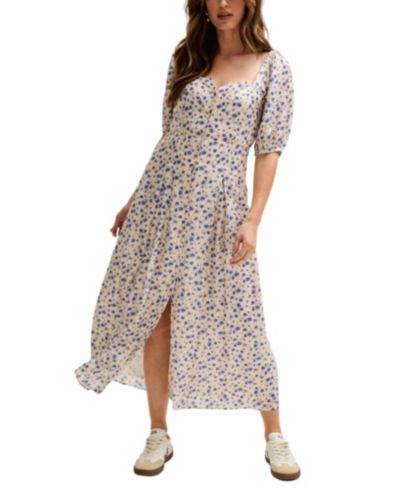 Lily and Lionel London Women's April Button Front Floral Print Midi Dress