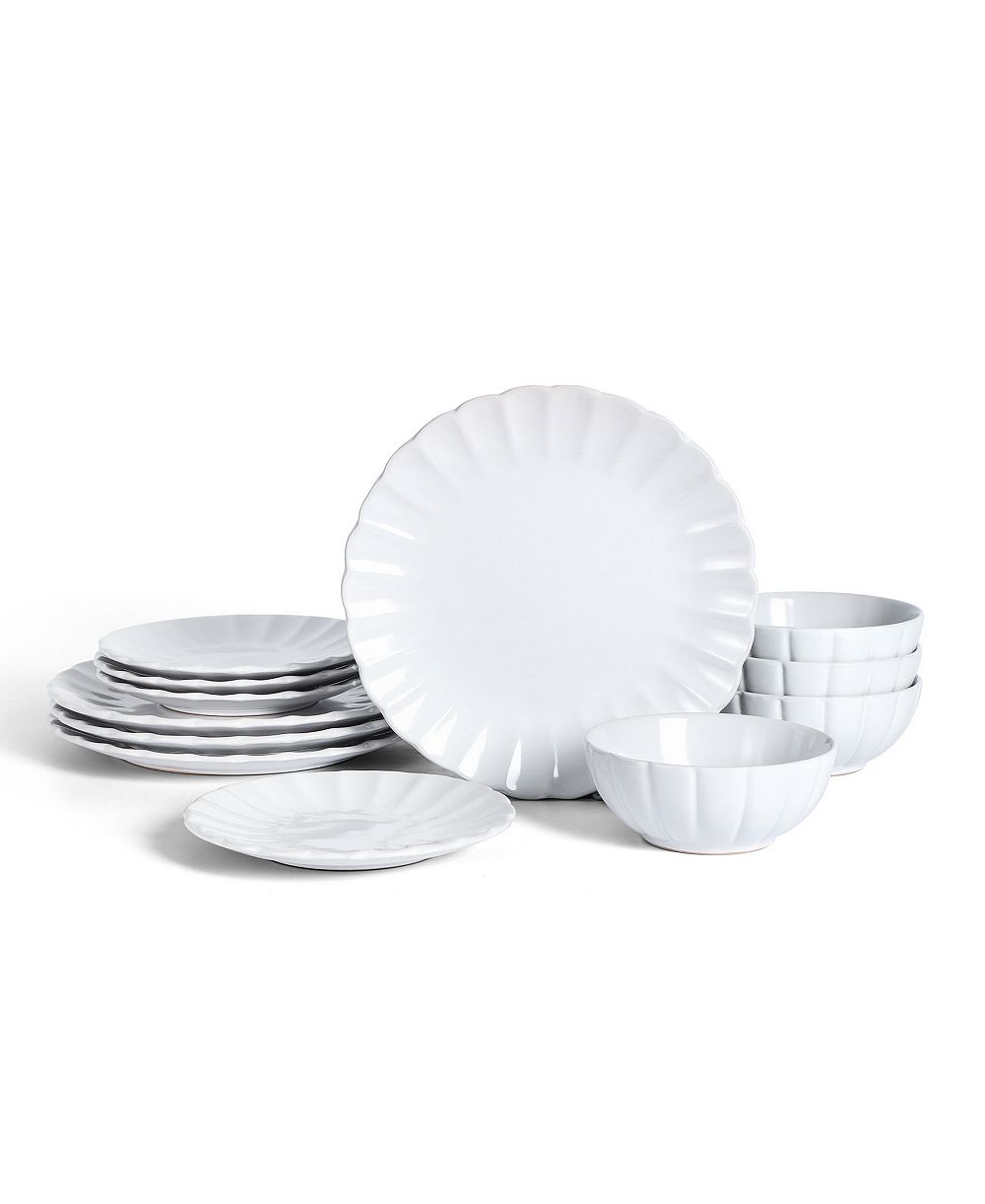 Earth & Clay Phoenix White 12 Pc. Dinnerware Set, Service for 4