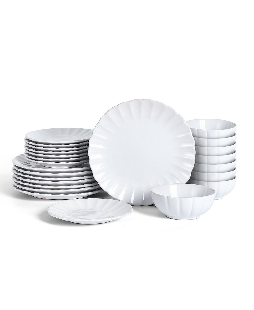 Earth & Clay Phoenix White 24 Pc. Dinnerware Set, Service for 8