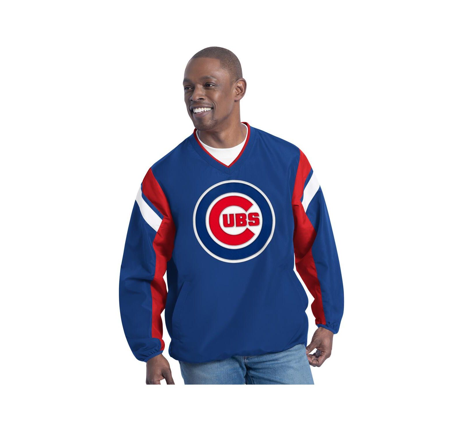 Мужская толстовка G-III Sports by Carl Banks Chicago Cubs Double Coverage V-Neck Pullover, королевский синий