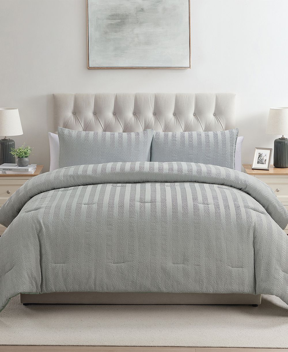 Комплект из 3 предметов VCNY Home Herringbone Tonal Comforter Set, King