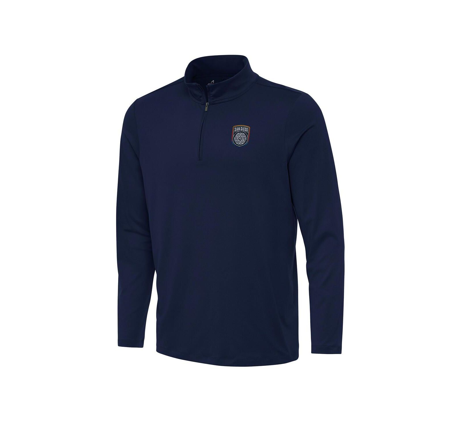 Antigua Men's Navy San Diego FC Reprocess Quarter-Zip Jacket