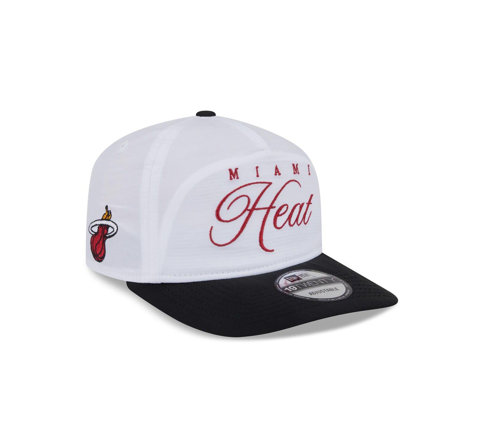 New Era Мужская Белая/Черная Miami Heat 2025 NBA Draft On-Stage Nylon 19TWENTY Adjustable Hat