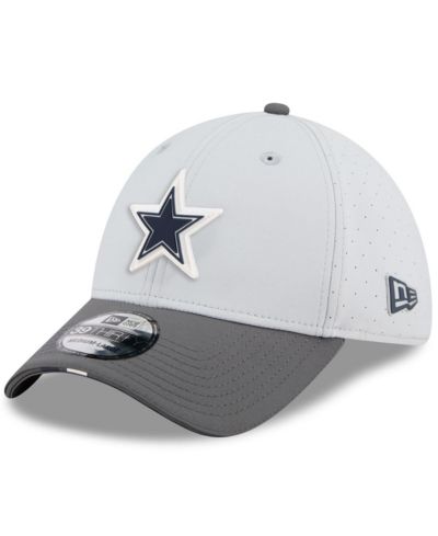 Мужская кепка New Era Gray/Graphite Dallas Cowboys 2025 NFL Training Camp 39THIRTY Flex