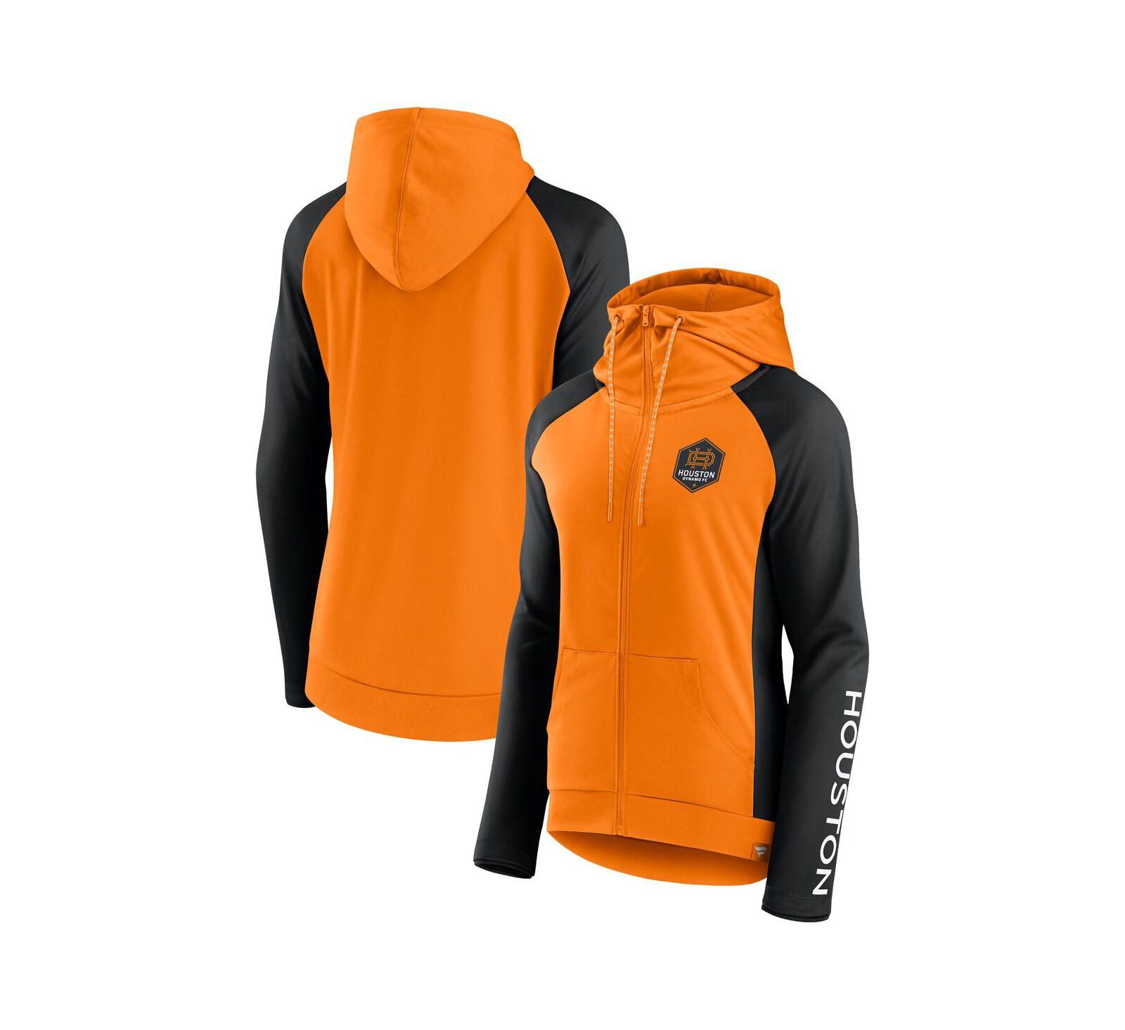 Fanatics Женская легкая куртка Houston Dynamo FC, оранжевая