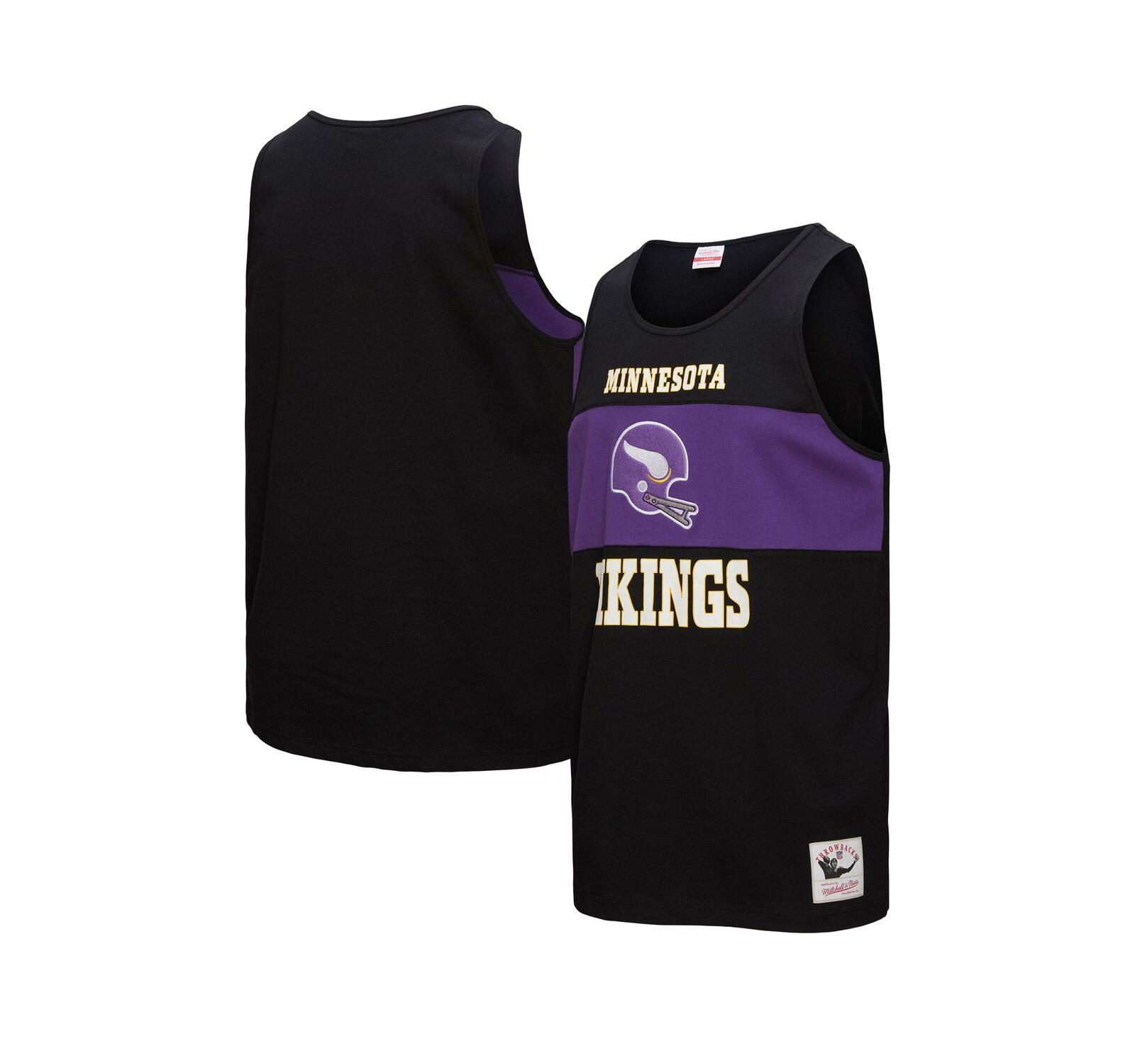 Mitchell & Ness Men's Black Minnesota Vikings Retro Color Block Tank Top