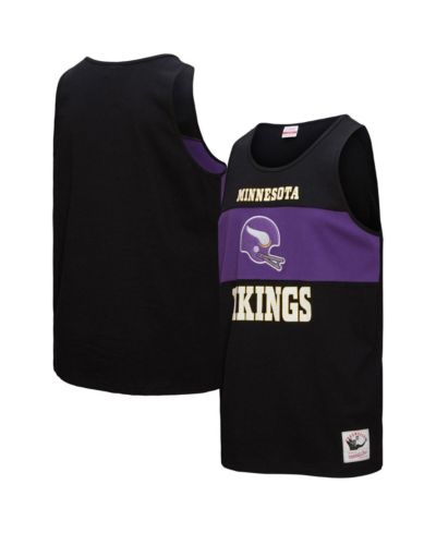 Mitchell & Ness Men's Black Minnesota Vikings Retro Color Block Tank Top