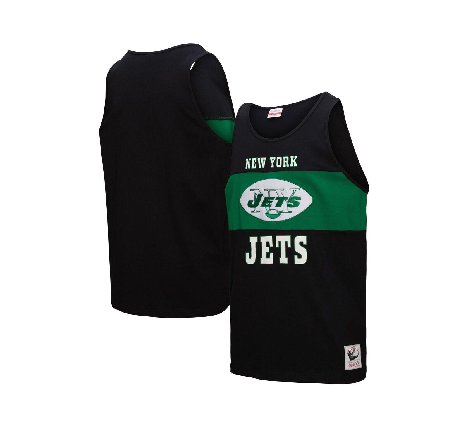 Мужской топ Mitchell & Ness Black New York Jets Retro Color Block Tank Top