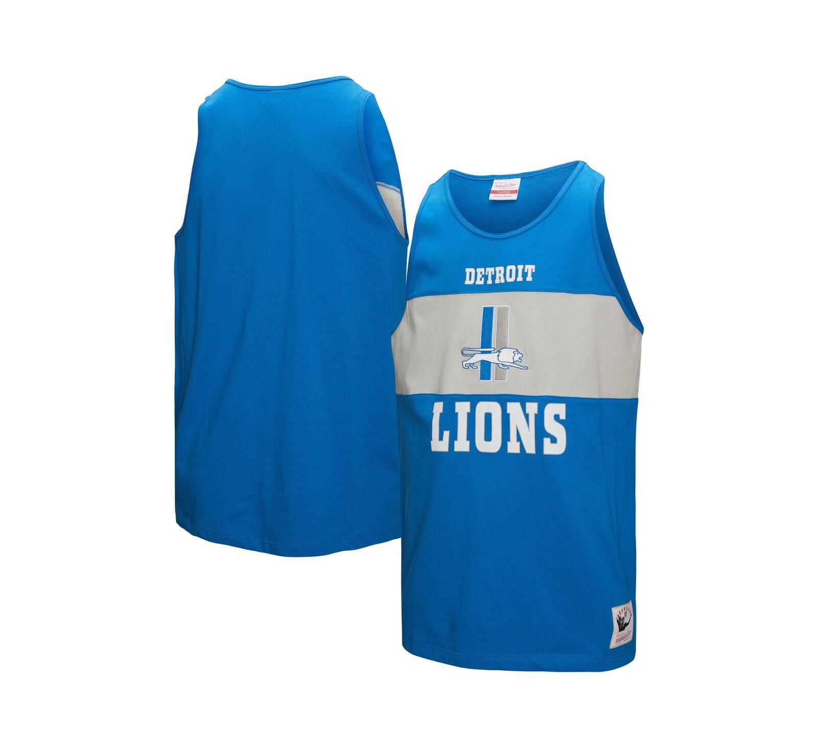 Мужской топ Mitchell & Ness Blue Detroit Lions Retro Color Block Tank Top