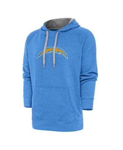 Antigua Men's Powder Blue Los Angeles Chargers Victory Chenille Pullover Hoodie