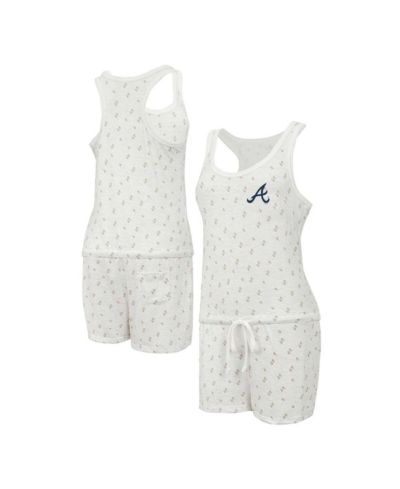 Concepts Sport Women's Cream Atlanta Braves Gardner Hacci Knit Romper