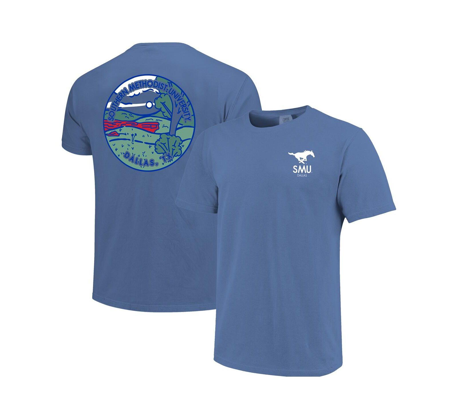 Футболка Image One Men's and Women's Royal SMU Mustangs Scenic Comfort Colors