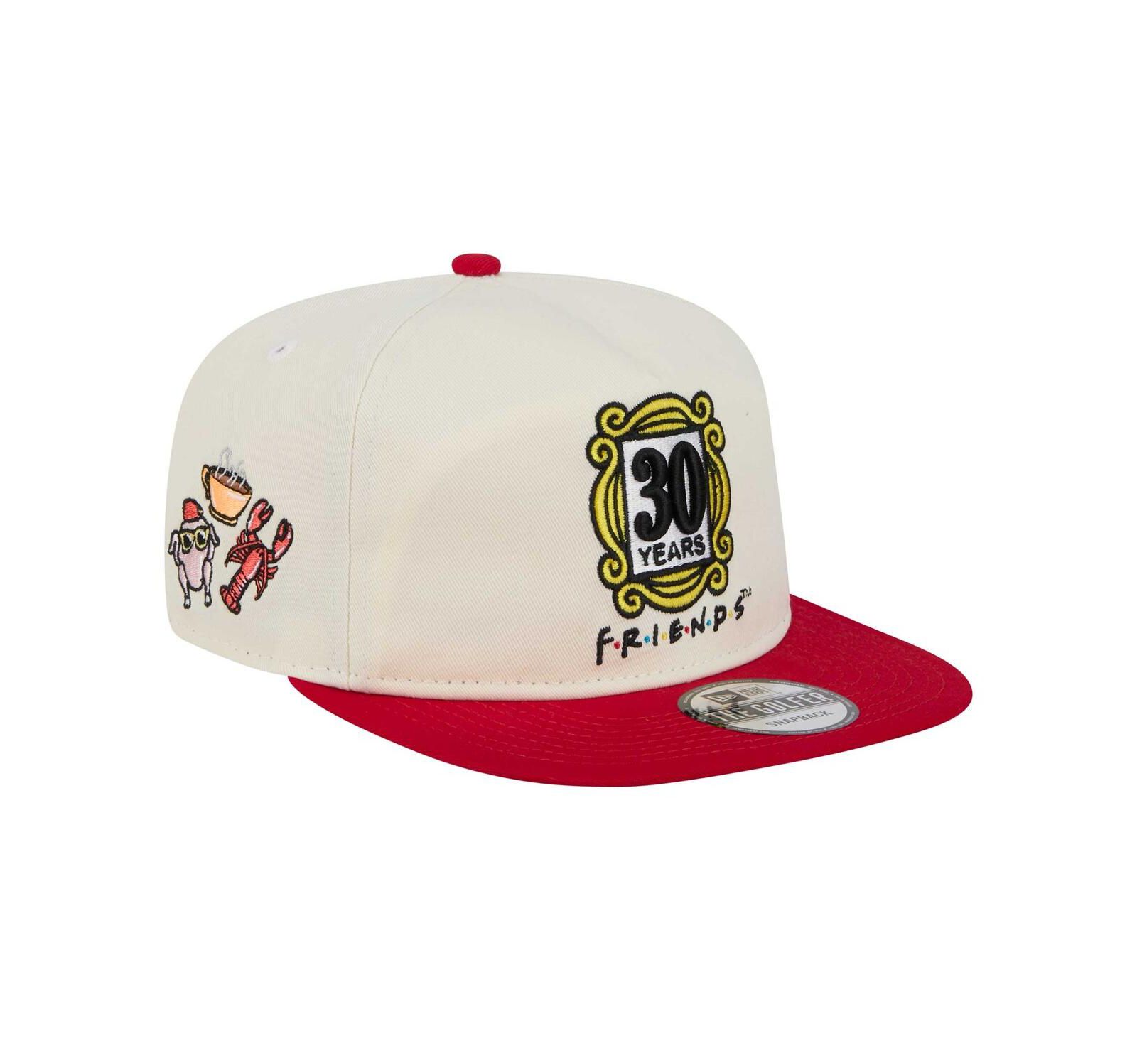 New Era Men's White/Red Friends 30th Anniversary Golfer Snapback Hat