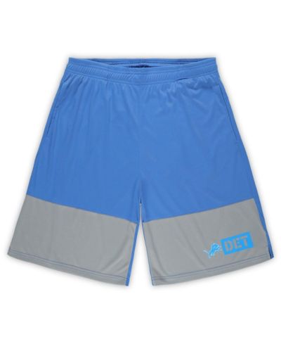 Мужские спортивные шорты Fanatics Blue/Silver Detroit Lions Big & Tall Performance
