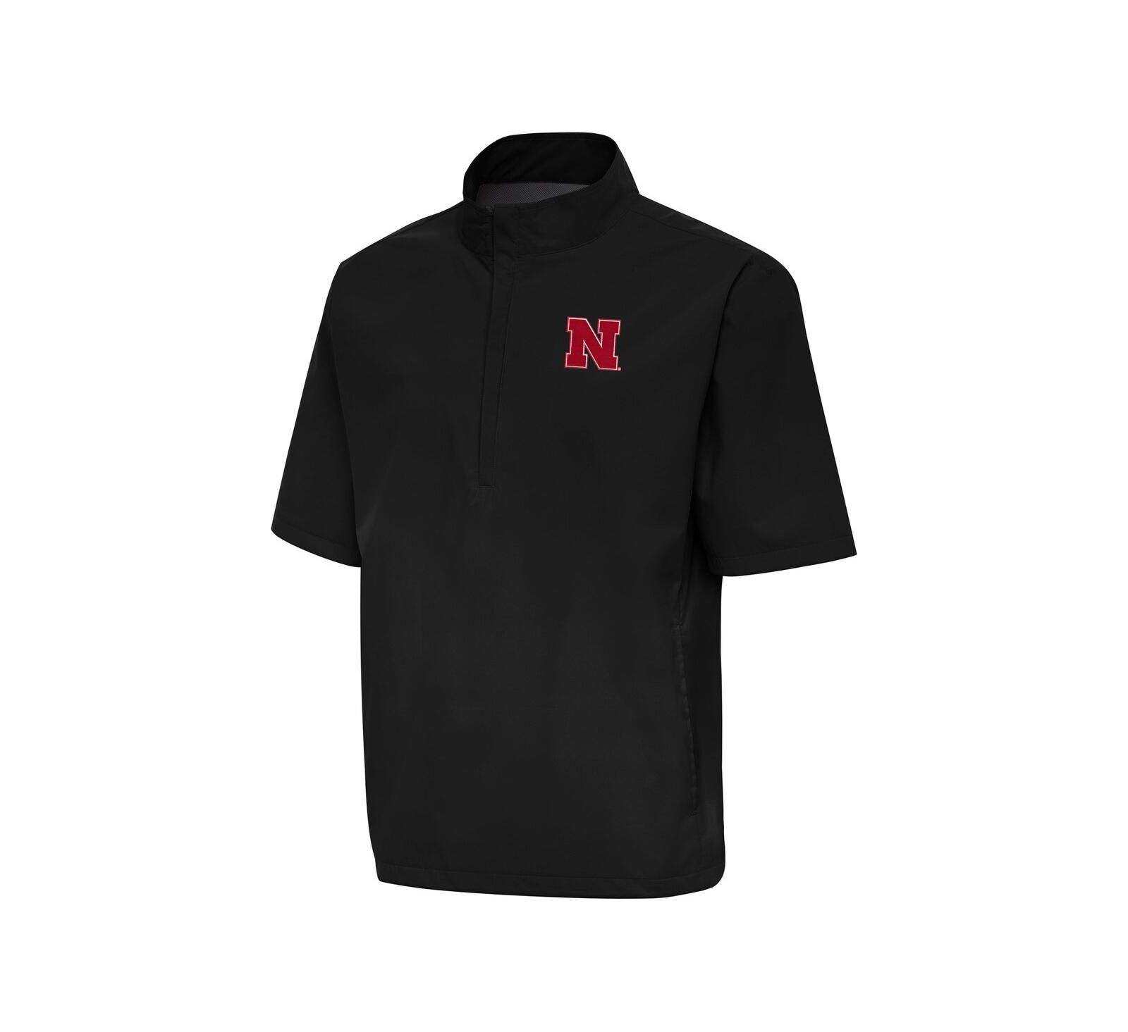 Antigua Men's Black Nebraska Huskers Brisk Quarter-Zip Windbreaker