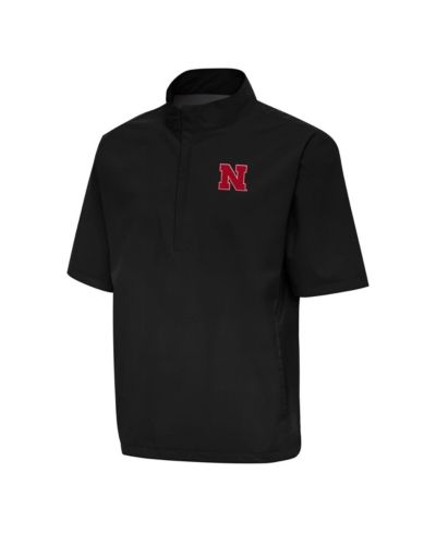 Мужской ветрозащитный джемпер Antigua Black Nebraska Huskers Brisk Quarter-Zip