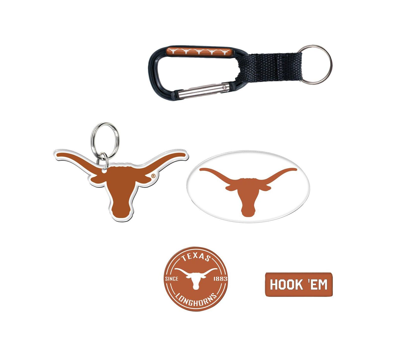 Wincraft Texas Longhorns 5-Pack Key Ring and Fridge Magnet Set