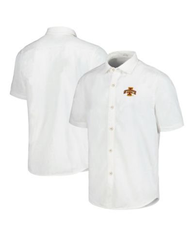 Tommy Bahama Men's White Iowa State Cyclones Coconut Point Palm Vista IslandZone Camp Button-Up Shirt