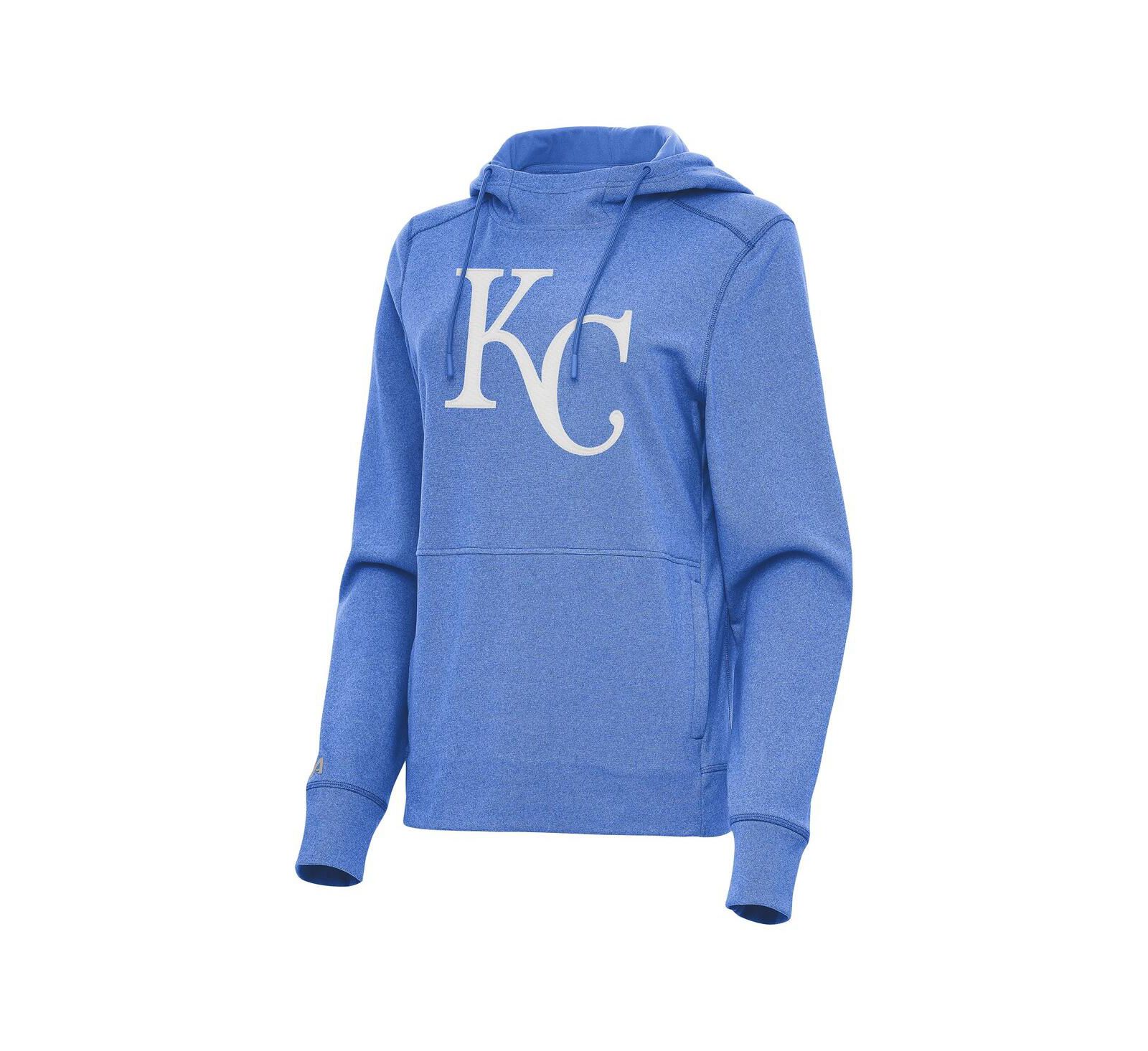 Antigua Женский укороченный худи Kansas City Royals Justice, светло-голубой меланж