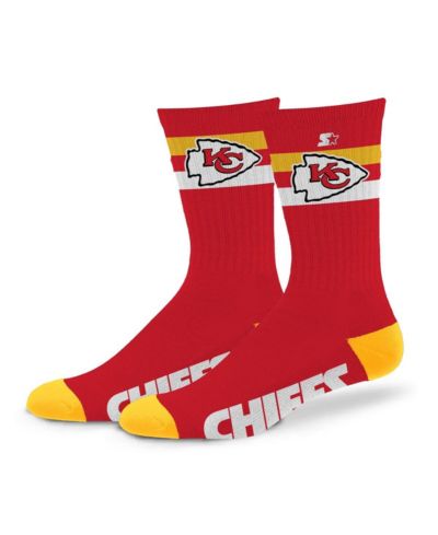 Мужские и женские носки Starter Kansas City Chiefs Team Color Two-Stripe Crew