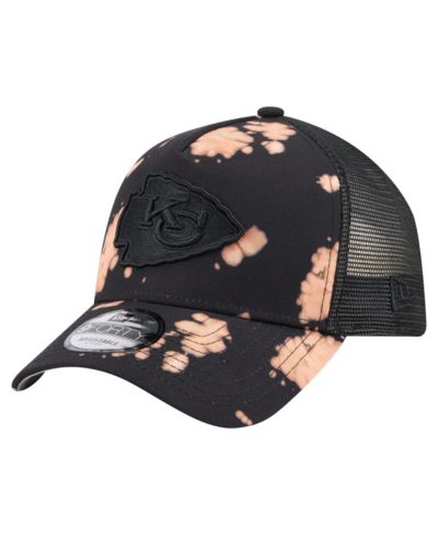 Мужская регулируемая кепка New Era Kansas City Chiefs Bleached 9FORTY A-Frame, черная