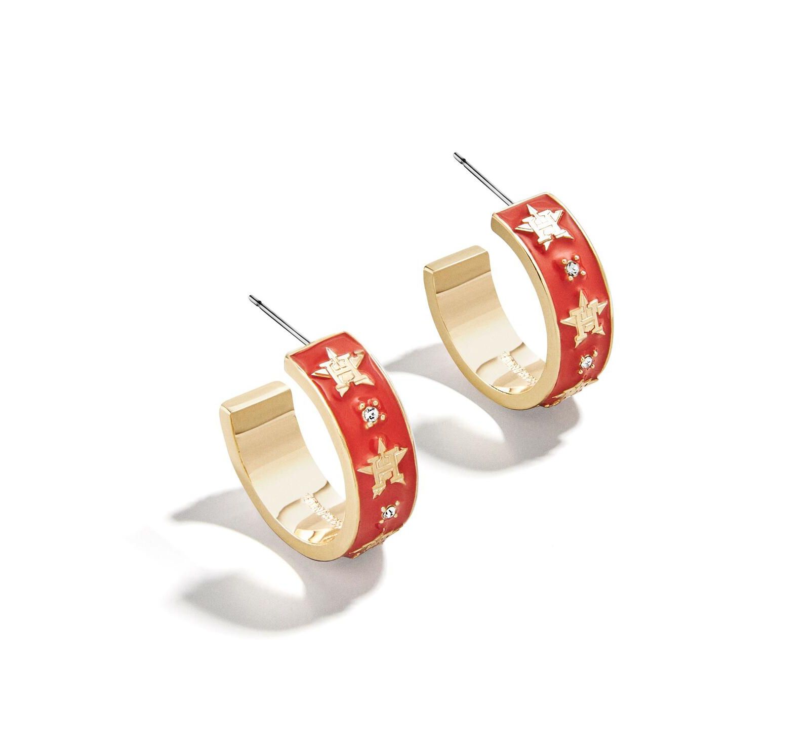 Серьги-кольца WEAR by Erin Andrews x BaubleBar Houston Astros Enamel