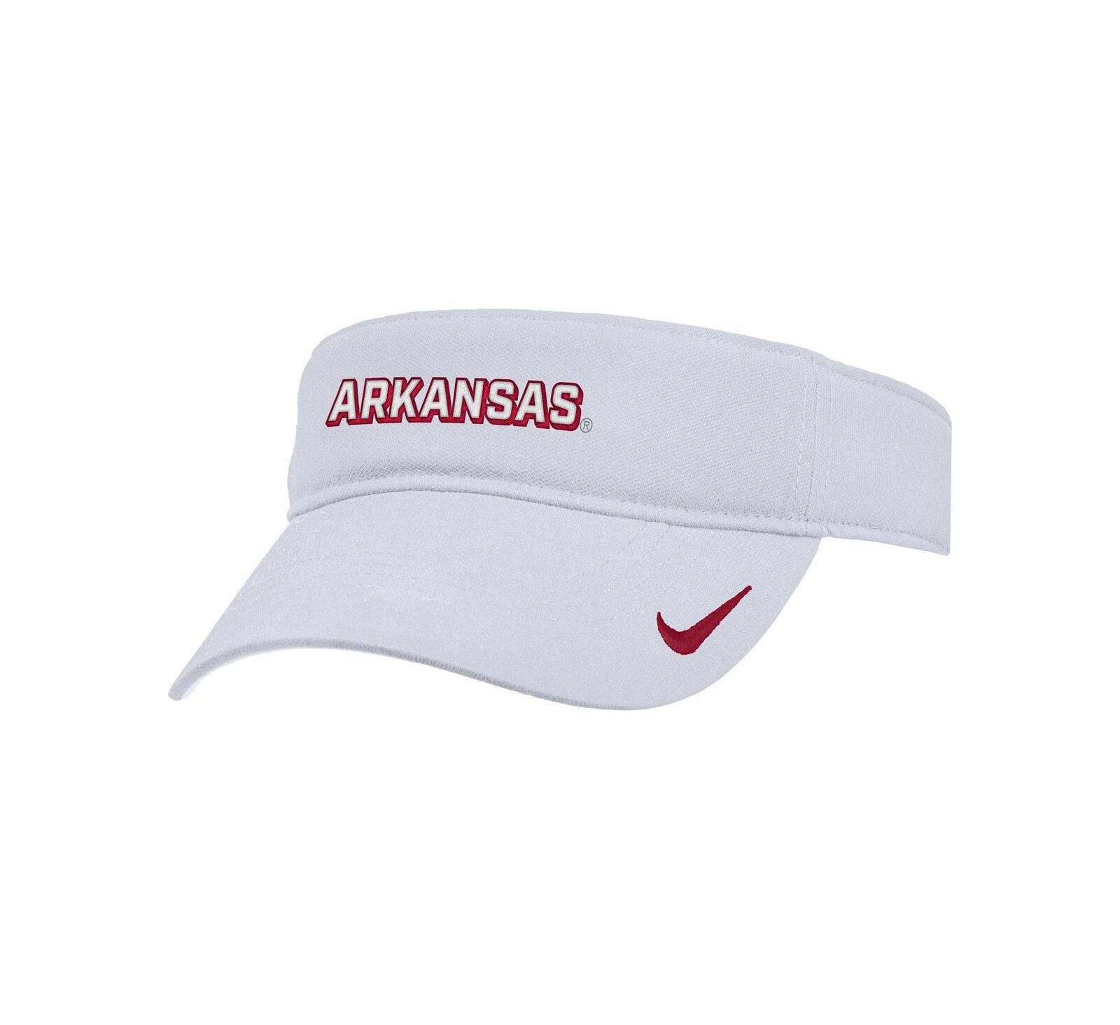 Nike Men's White Arkansas Razorbacks 2025 On-Field Ace Performance Adjustable Visor Hat