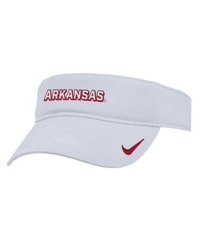 Nike Men's White Arkansas Razorbacks 2025 On-Field Ace Performance Adjustable Visor Hat