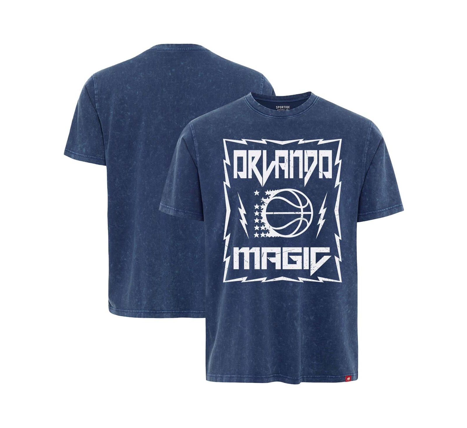 Мужская и женская футболка Sportiqe Blue Orlando Magic Rock Roll Collection Angus Premium Mineral Wash T-Shirt
