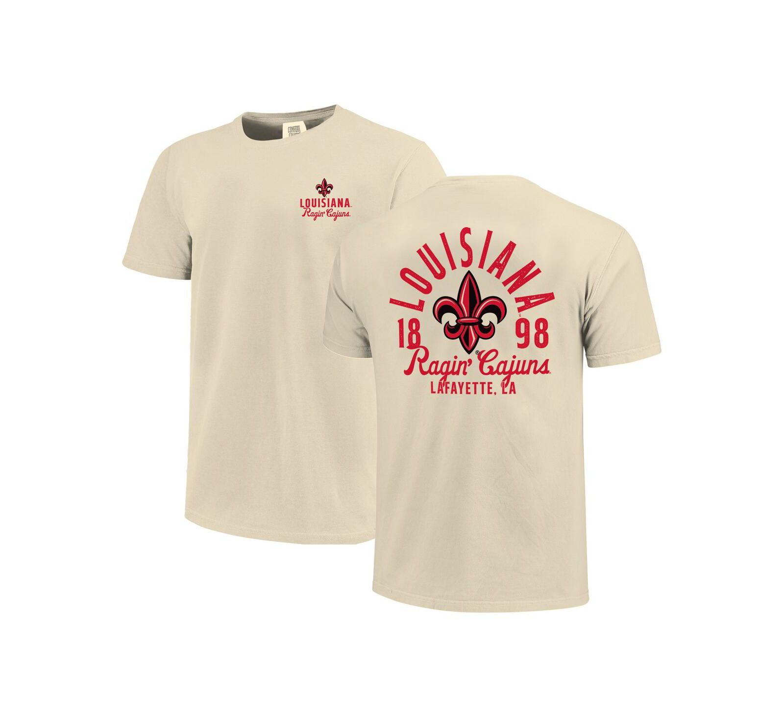 Мужская футболка Image One Cream Louisiana Ragin' Cajuns Comfort Colors Mascot Overlay
