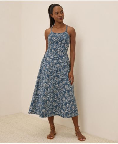 Looking glass floral slate blue