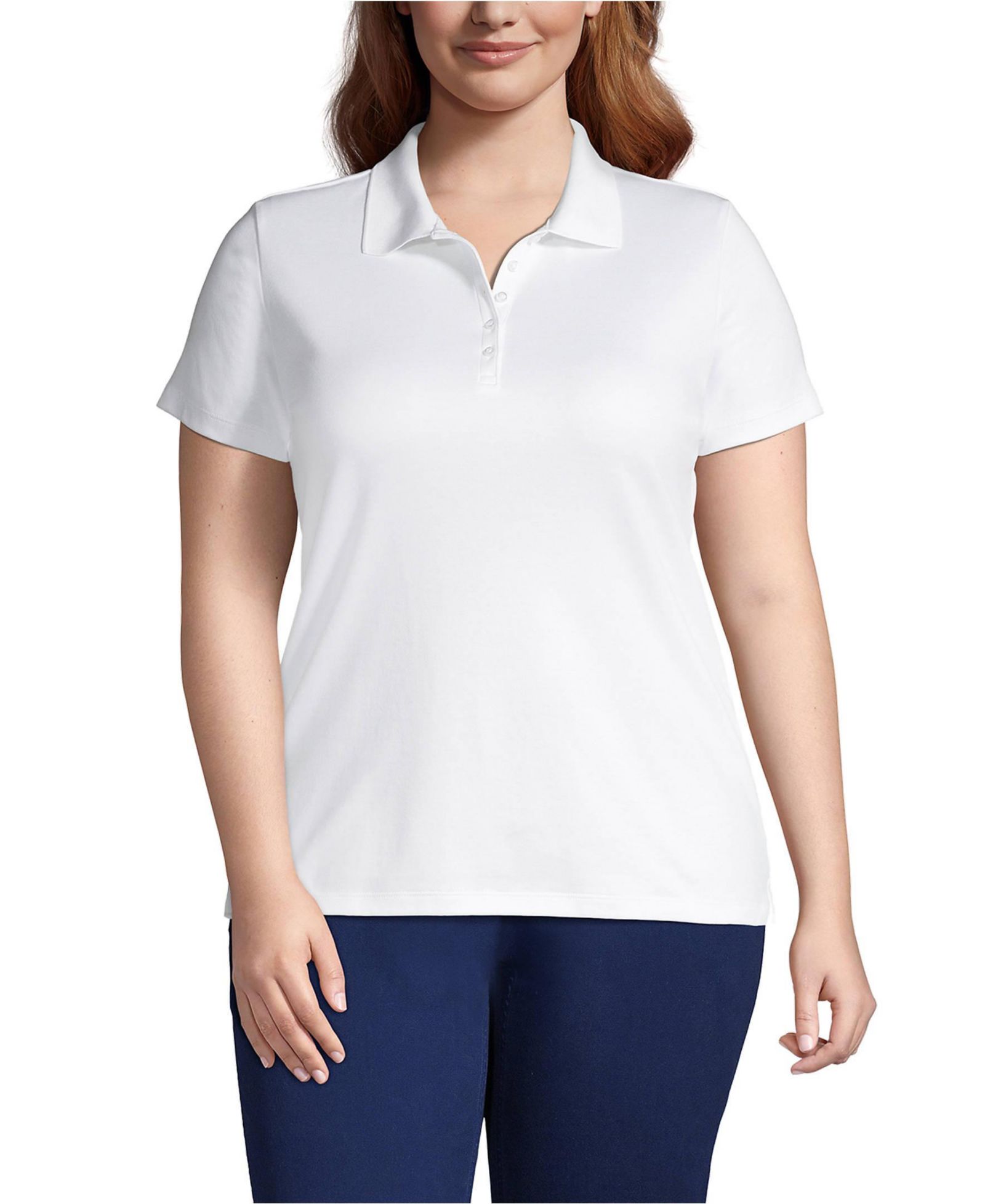 Lands' End Plus Size хлопковая рубашка поло Supima