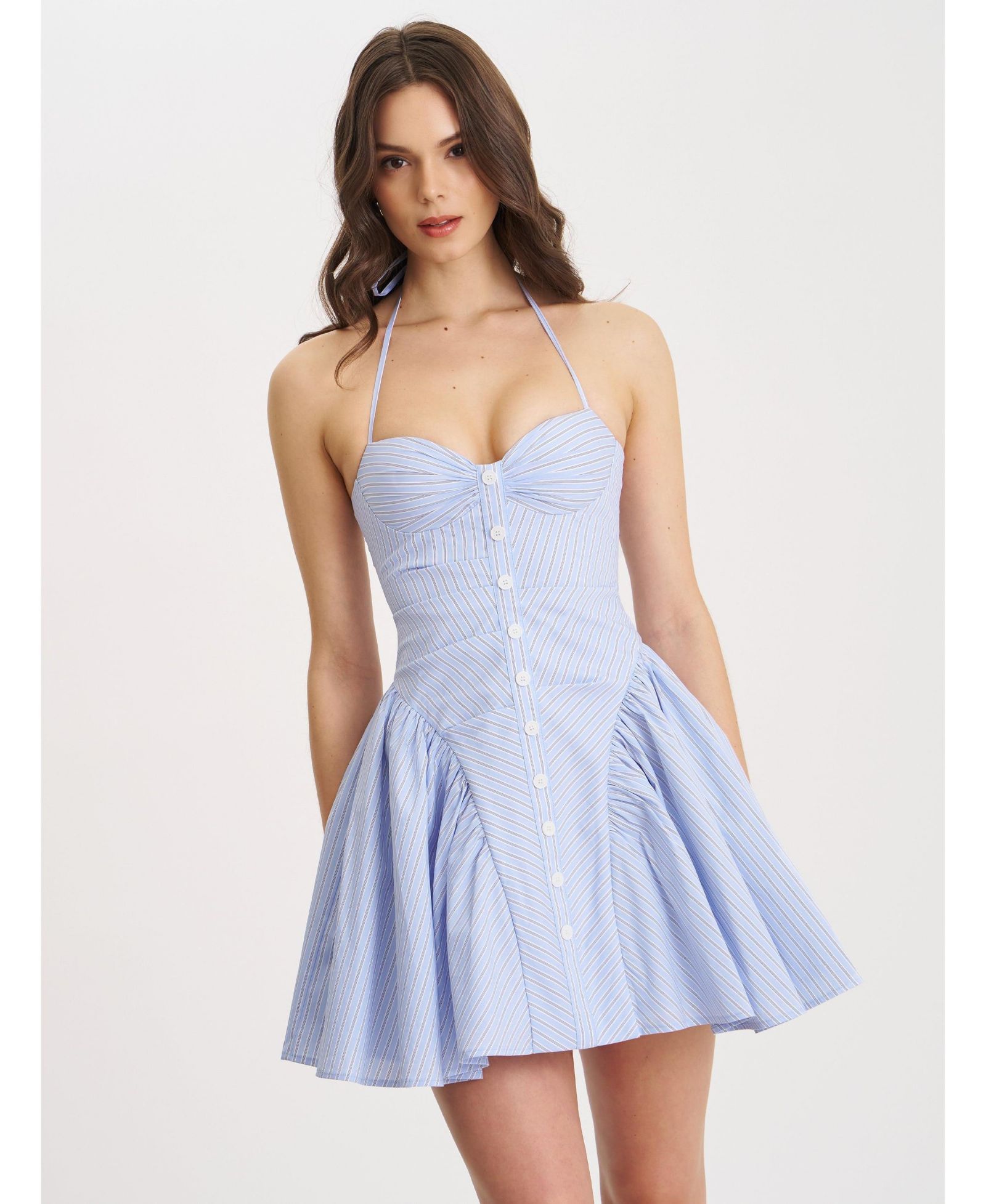 Женское мини-платье Miss Circle Melody Baby Blue в полоску