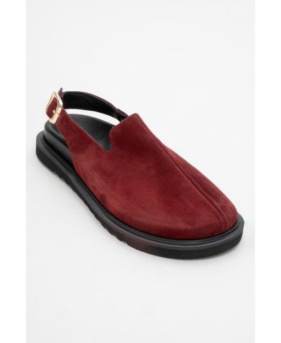 Burgundy suede leather