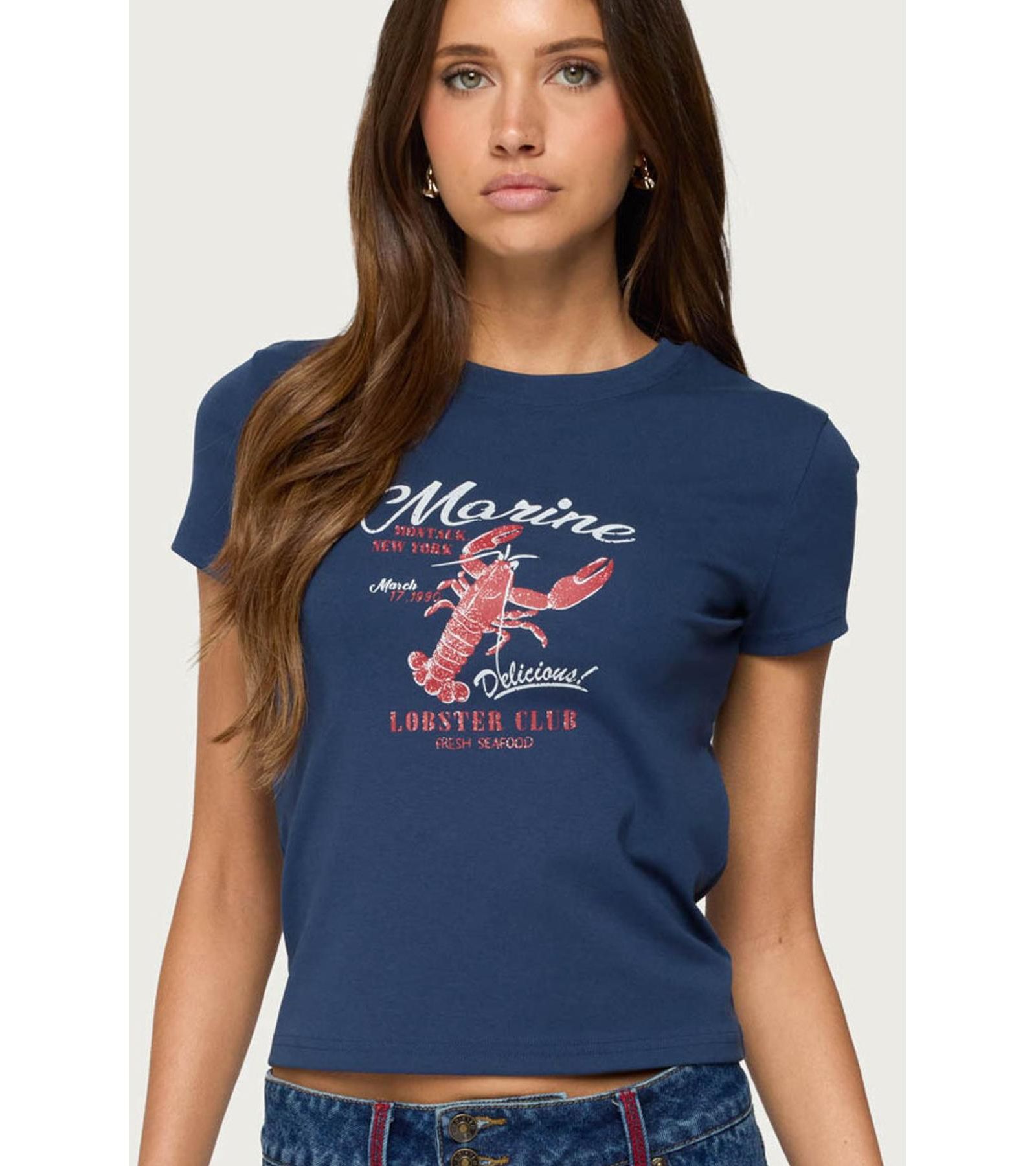 Edikted Womens Lobster Club T Shirt