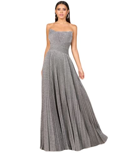 Lara Women's Flowing Pleated, Strapless Dress